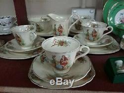 J&g Meakin England Prince Charlie Reg 561073 Sunshine Tea Set 4 Trios Cake Plate