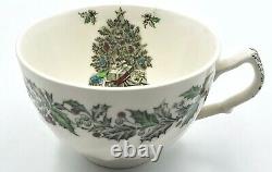 JOHNSON BROTHERS Set10 Merry Christmas Tea Cups Saucers Hand Engraved England