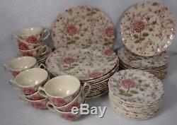 JOHNSON BROTHERS china ROSE CHINTZ made in England 60-pc SET SERVICE for 12
