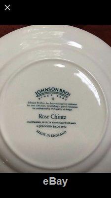 JOHNSON BROTHERS china ROSE CHINTZ made in England SET SERVICE for 12 PLUS