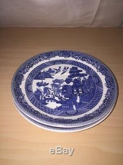 JOHNSON BROTHERS china WILLOW BLUE England 1883 21 Piece Set dinner/cup/bowl/mug
