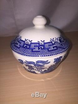 JOHNSON BROTHERS china WILLOW BLUE England 1883 21 Piece Set dinner/cup/bowl/mug
