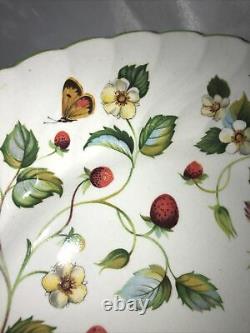 James Kent China Old Foley Strawberry Dinner Plate 10, England, Set of 8 Plates