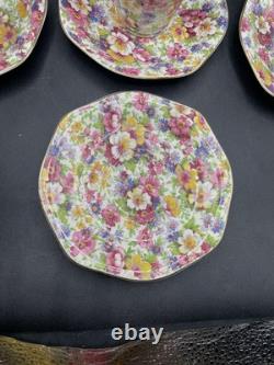 James Kent, Du Barry Chintz Floral Cup & Saucer Bone China, England SET 7