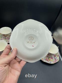 James Kent, Du Barry Chintz Floral Cup & Saucer Bone China, England SET 7