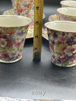 James Kent, Du Barry Chintz Floral Cup & Saucer Bone China, England SET 7