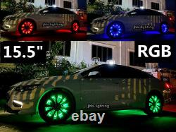 Jhb-lighting 15.5 RGB Color Bluetooth LED Wheel Lights 4PCS Kit send to England