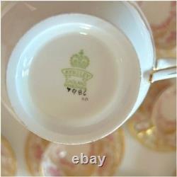 John Aynsley Bone China 7986 00 Place Setting Gold Leaf Ornate Pink Vtg Money