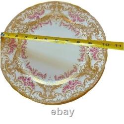 John Aynsley Bone China 7986 00 Place Setting Gold Leaf Ornate Pink Vtg Money