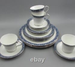 John Aynsley Bone China England BLUE MIST Service for Four 20 Piece Set Used