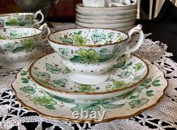 John Ridgway & Co Cauldon Place Hand Painted Bone China Trio Sets (6) c. 1830-35