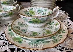 John Ridgway & Co Cauldon Place Hand Painted Bone China Trio Sets (6) c. 1830-35