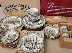 Johnson Bros. 32-piece Dinner Set FRIENDLY VILLAGE England 1883 New Set For 8