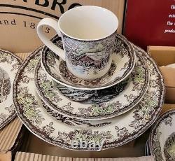 Johnson Bros. 32-piece Dinner Set FRIENDLY VILLAGE England 1883 New Set For 8
