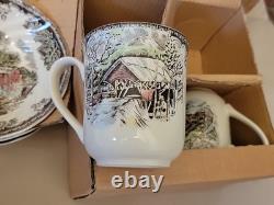 Johnson Bros. 32-piece Dinner Set FRIENDLY VILLAGE England 1883 New Set For 8