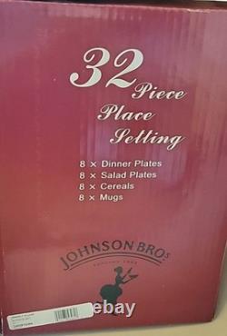 Johnson Bros. 32-piece Dinner Set FRIENDLY VILLAGE England 1883 New Set For 8