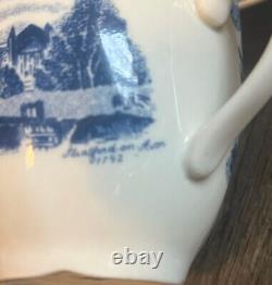 Johnson Bros Old Britain Castles 1792 Tea Set Blue Tea Pot Cups Saucers