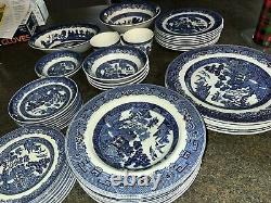 Johnson Bros. Willow Blue England China 47 Pieces