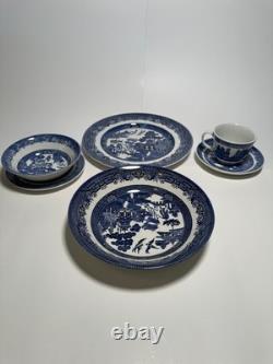 Johnson Brothers Blue Willow Dinnerware 41 pc set (8 place sets) Made in England