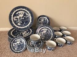 Johnson Brothers Bros England Willow Blue Ironstone 40 Piece 8 Settings China