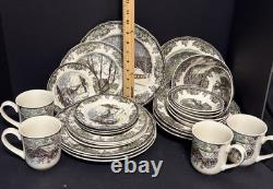 Johnson Brothers Bros Friendly Village 28 pcs, 7 pc Place Setting, Service for 4