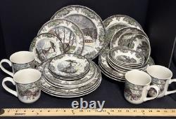 Johnson Brothers Bros Friendly Village 28 pcs, 7 pc Place Setting, Service for 4