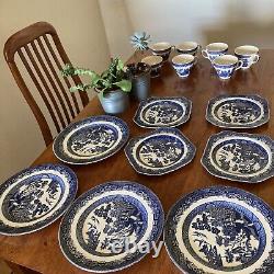 Johnson Brothers China Blue Willow Pattern Set of 15 pc, Made in England