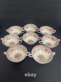 Johnson Brothers England China DORCHESTER Set of 8 CREAM SOUP BOWLS w Handles