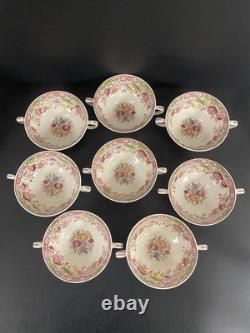 Johnson Brothers England China DORCHESTER Set of 8 CREAM SOUP BOWLS w Handles