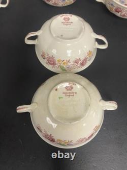 Johnson Brothers England China DORCHESTER Set of 8 CREAM SOUP BOWLS w Handles