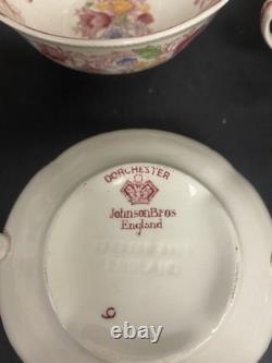 Johnson Brothers England China DORCHESTER Set of 8 CREAM SOUP BOWLS w Handles