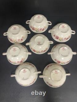 Johnson Brothers England China DORCHESTER Set of 8 CREAM SOUP BOWLS w Handles