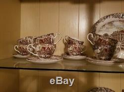 Johnson Brothers Heritage Hall Brown China Set Svc For 8 Made In England