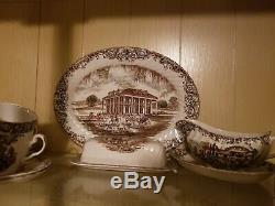 Johnson Brothers Heritage Hall Brown China Set Svc For 8 Made In England