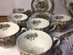 Johnson Brothers Heritage Hall Brown China Set Svc For 8 Made In England 25 Pc
