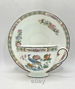 Kutani Crane by Wedgwood of England Bone China 12 Sets Footed Cup and Saucer