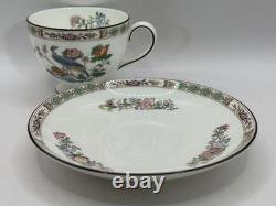 Kutani Crane by Wedgwood of England Bone China 12 Sets Footed Cup and Saucer