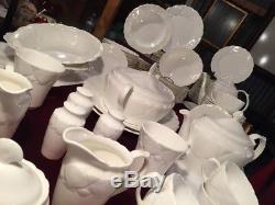 LOT! Coalport White Oceanside Dinner Ware Mug Bone China England RARE Place Set