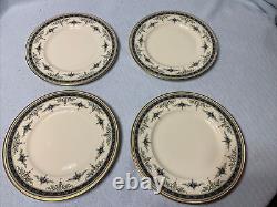 LTD Minton Grasmere Blue Dinner Plates Fine Bone China 10 5/8 Set Of 7 England