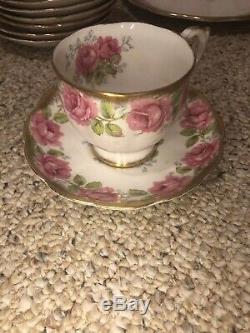Lady Alexander Rose Bell Bone China England Tea Set -Cake Plate Cup Saucer Set