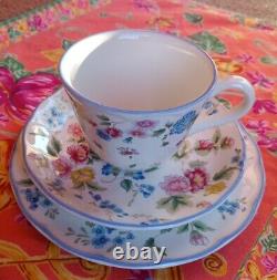 Laura Ashley Haselbury Vintage Tea Set Cups Saucers Plates Floral Chinz England