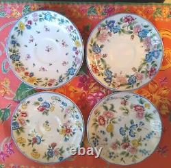 Laura Ashley Haselbury Vintage Tea Set Cups Saucers Plates Floral Chinz England