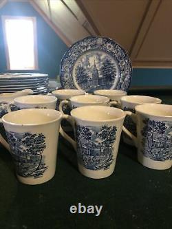 Liberty Blue Staffordshire Ironstone china from England Set