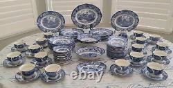 Liberty Blue & White Dish Dinnerware Set Historic Colonial Scenes 107 pcs