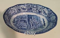 Liberty Blue & White Dish Dinnerware Set Historic Colonial Scenes 107 pcs