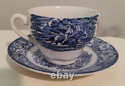 Liberty Blue & White Dish Dinnerware Set Historic Colonial Scenes 107 pcs