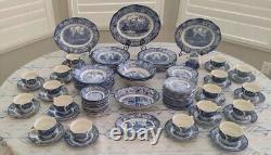 Liberty Blue & White Dish Dinnerware Set Historic Colonial Scenes 107 pcs