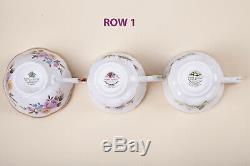 Lot 9 Teacups Sets Fine Bone China England Royal Albert Foley Standard Rosina