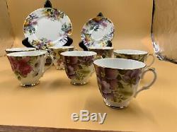 Lot Of 6 Duchess Fine Bone China England Tea Cup Saucer Sets Floral Chintz