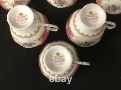 Lot Of 6 Royal Albert England Bone China Footed Cup & Saucer Set Lady Carlyle